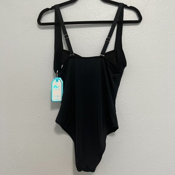 NWT You Di An Womens Black One Piece Swimsuit Rouched Style On The Chest - Picture 2 of 9